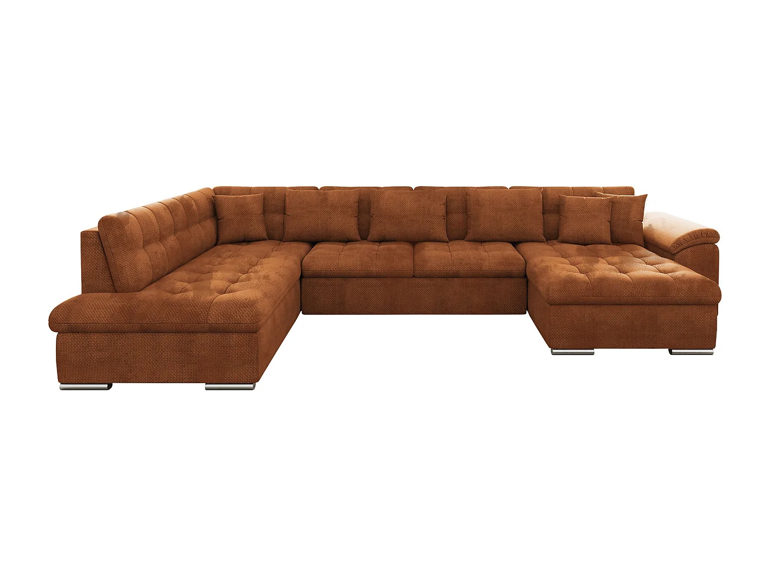 Sofá rinconero Comfivo Gemma, Marrón, Función de descanso, Almacenaje, 348x205x76cm