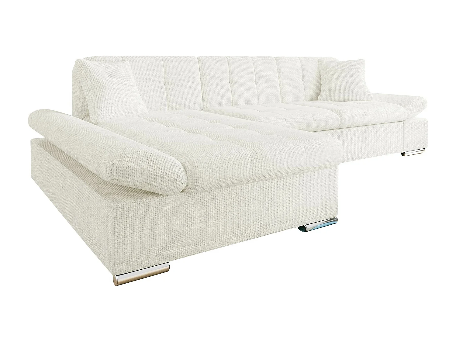 Sofá rinconero Comfivo 152, De color marrón claro, Función de descanso, Almacenaje, 278cm