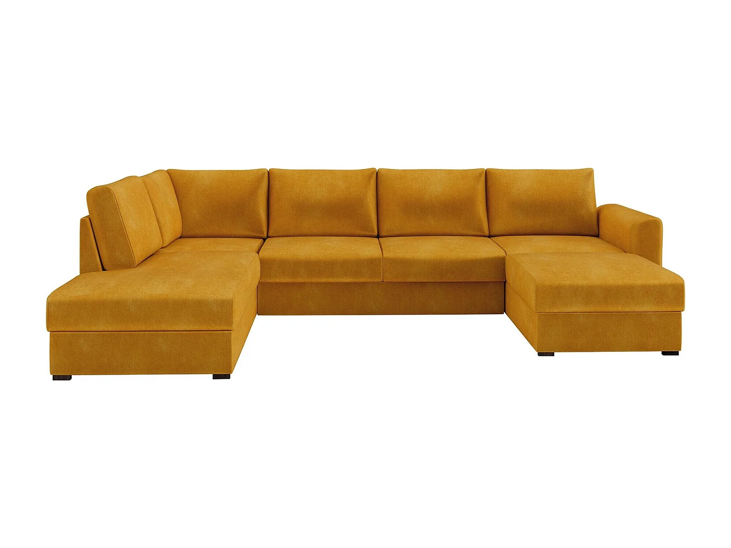 Sofá rinconero Comfivo Flumen, Amarillo, Función de descanso, Almacenaje, 305x188x85cm