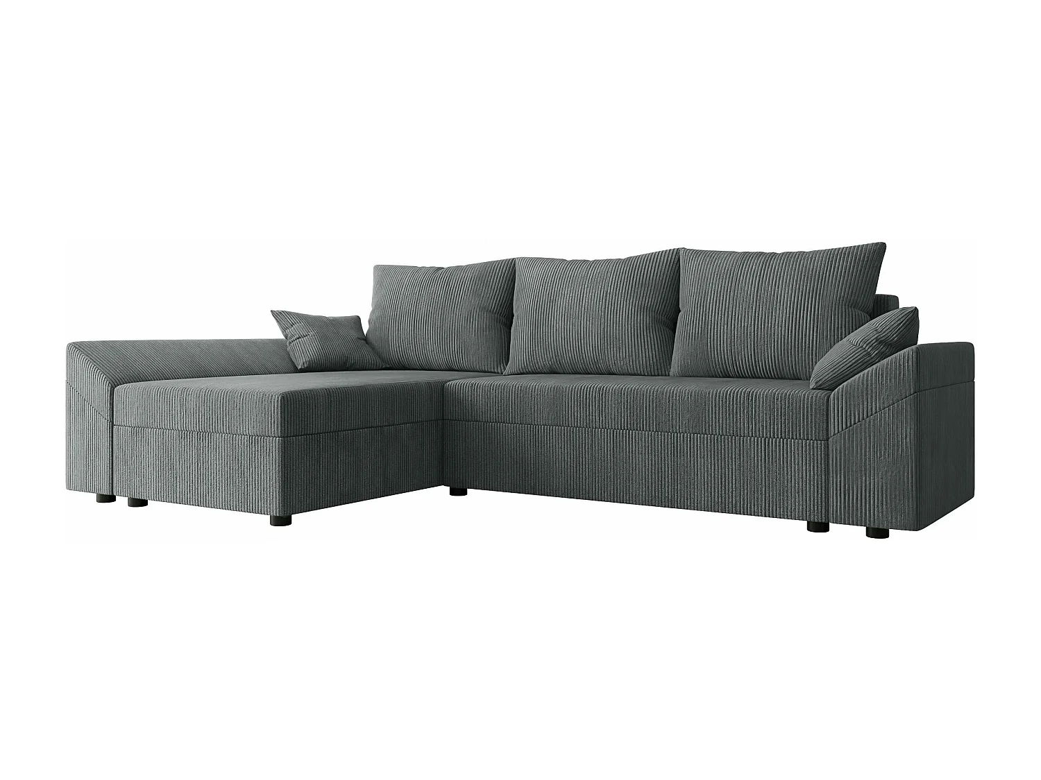 Canapé d'angle Memphis 104, Gris, Disponible, 240x140x82cm