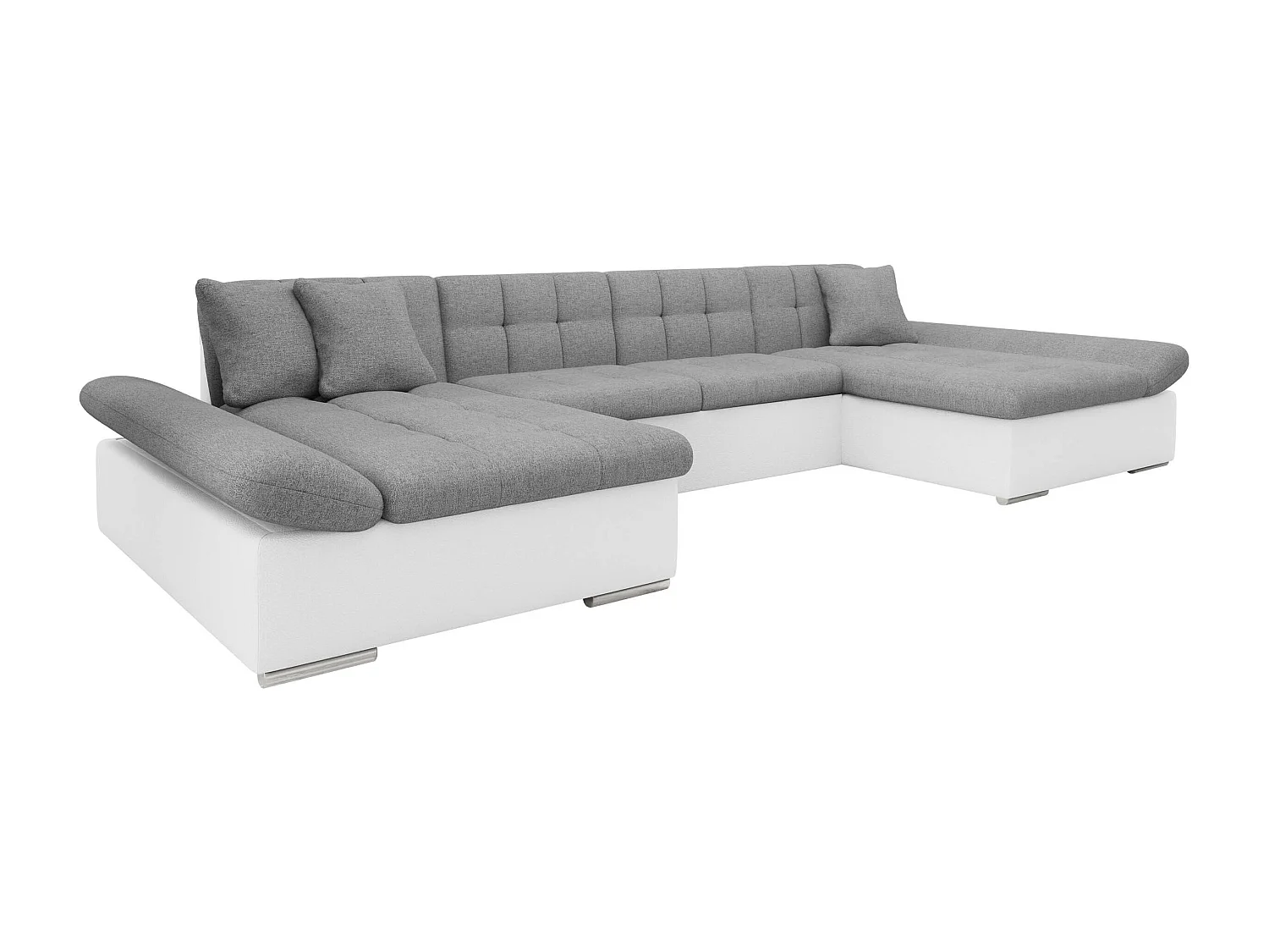 Sofá rinconero Comfivo 155, Gris, Función de descanso, Almacenaje, 360x160x75cm