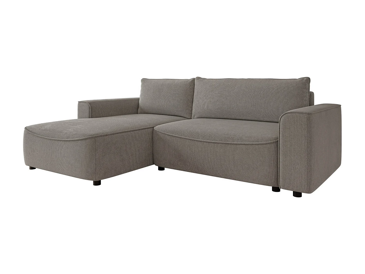 Sofá rinconero TrendyNest 105, De color marrón claro, Función de descanso, Almacenaje,