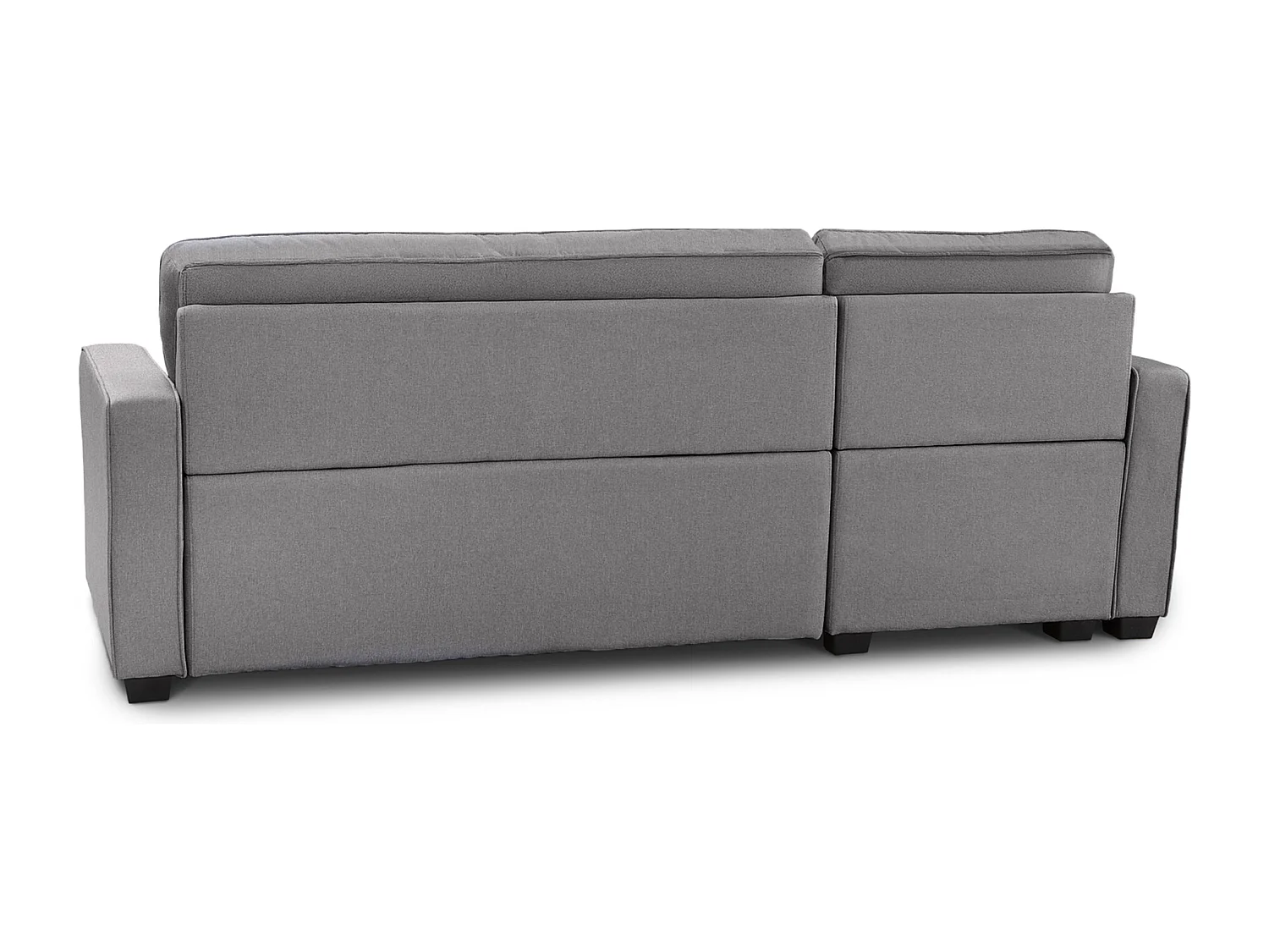Sofá cama chaise longue de 3 plazas de 215x83x142 cm de tela en color gris con arcón Maxi