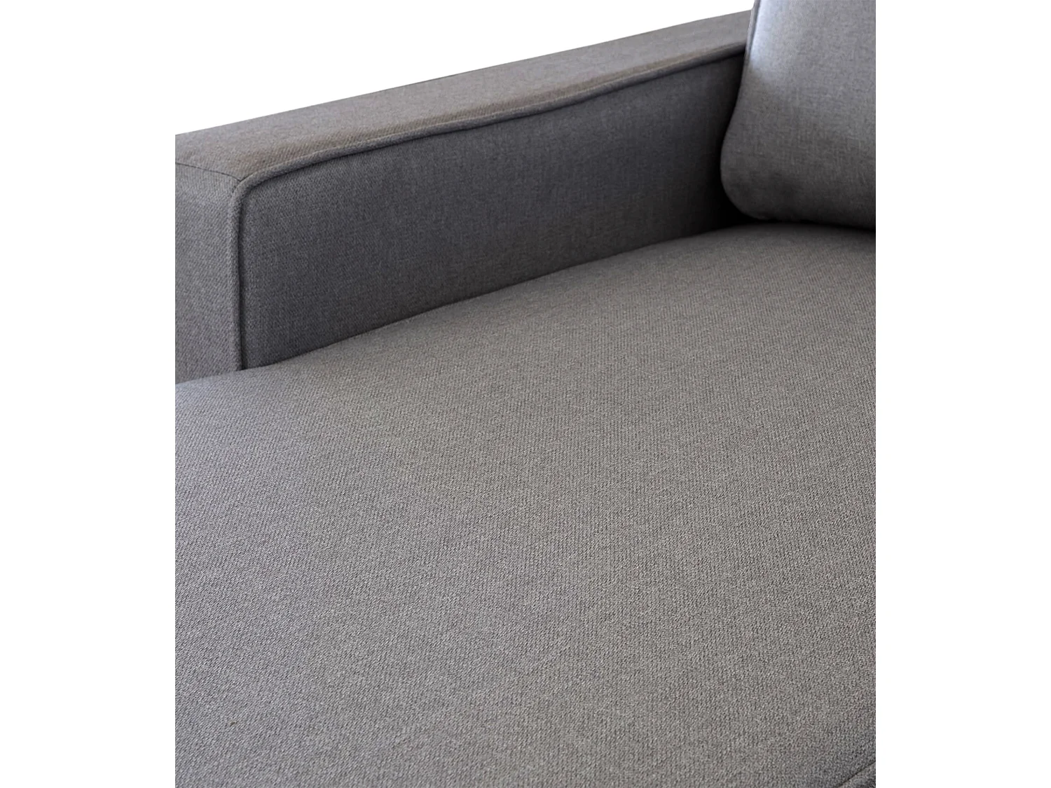 Sofá cama chaise longue de 3 plazas de 215x83x142 cm de tela en color gris con arcón Maxi