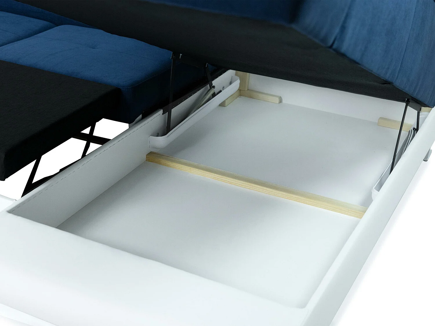 Sofá rinconero Comfivo 241, Blanco, Función de descanso, Almacenaje, 345x202x71cm