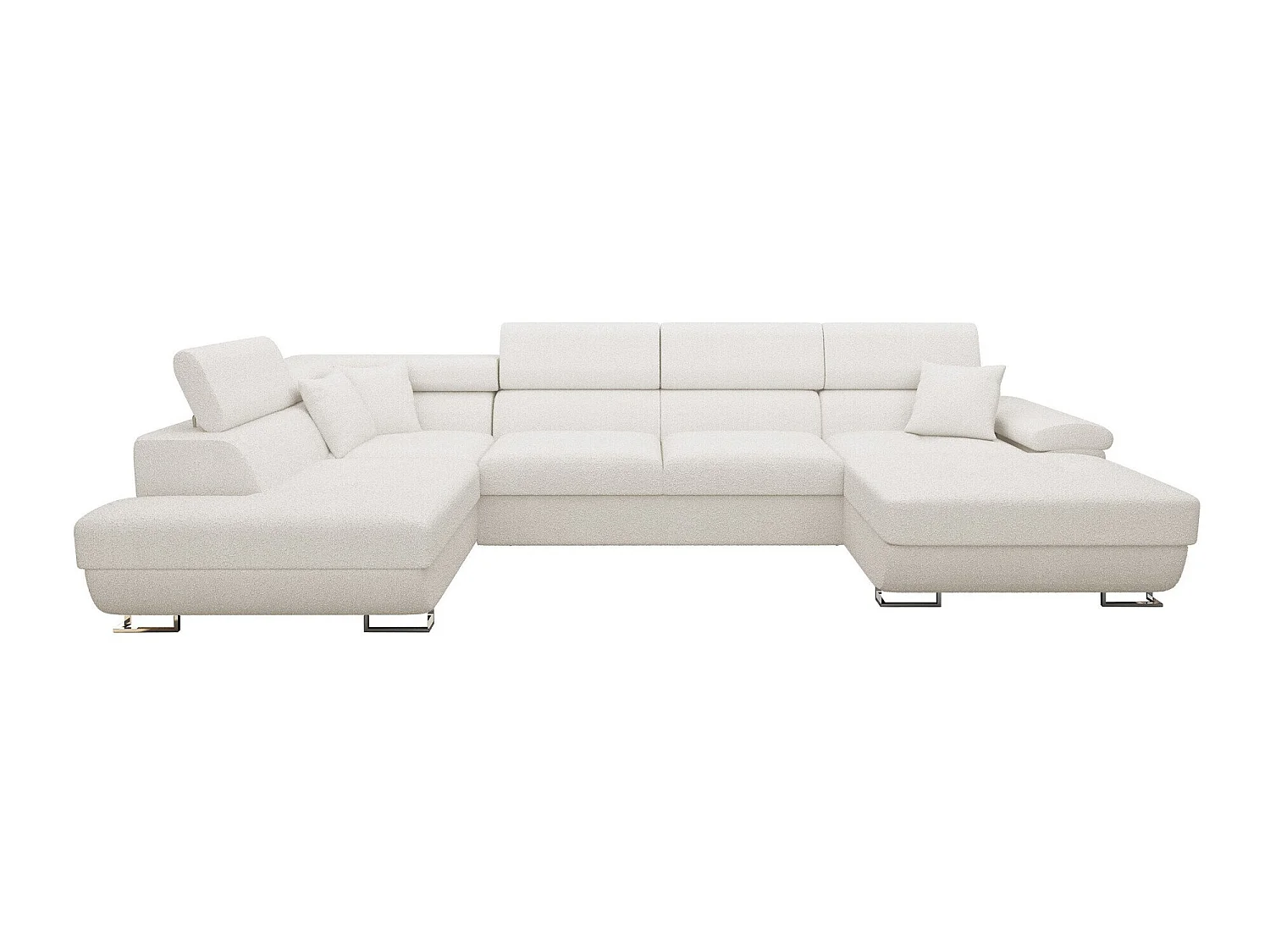 Sofá rinconero Comfivo Ruta V, Blanco, Función de descanso, Almacenaje