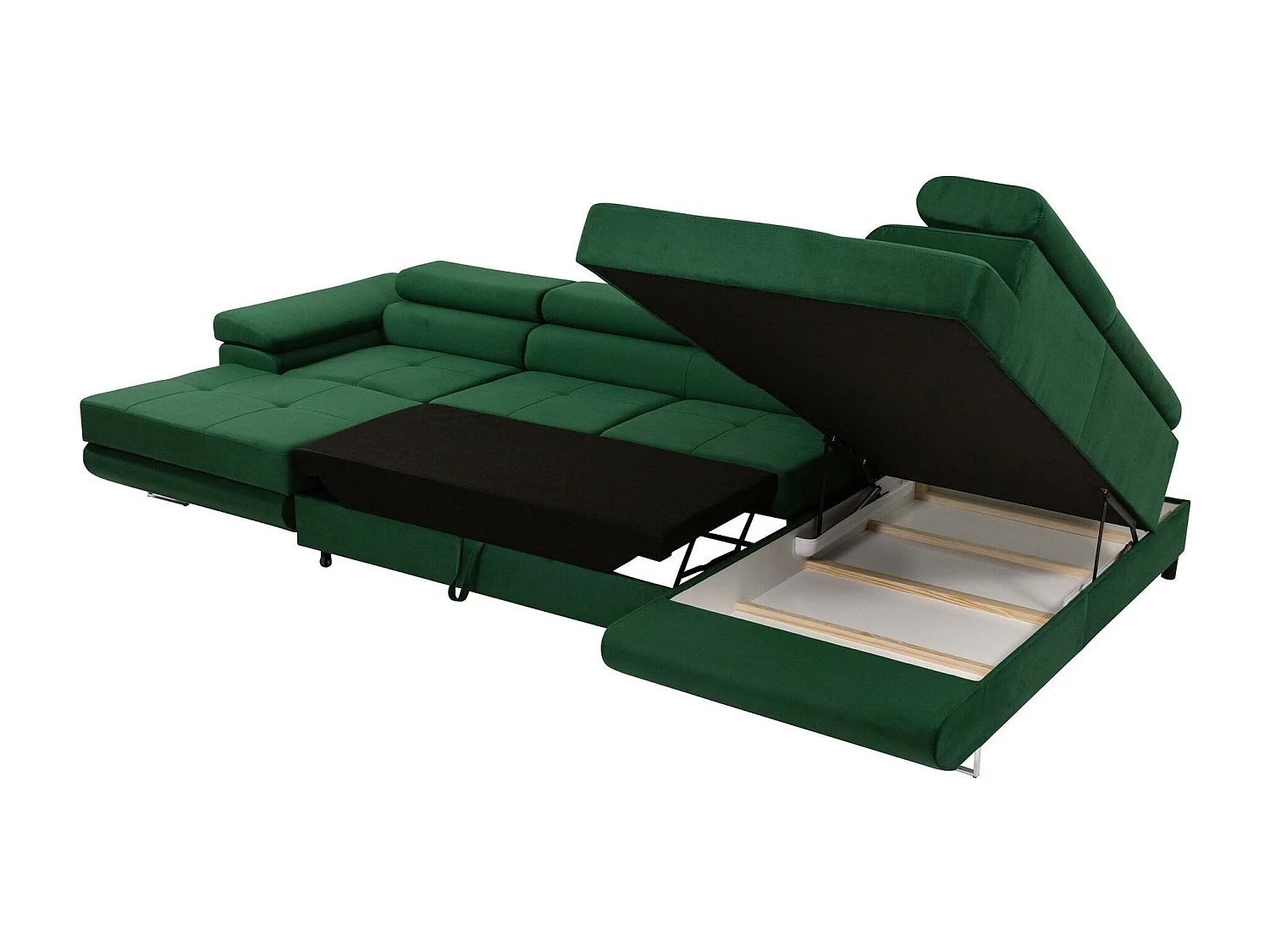 Canapé d'angle Comfivo Eliferu 103, Jaune, Fonction de couchage, Boîte de literie, 346cm