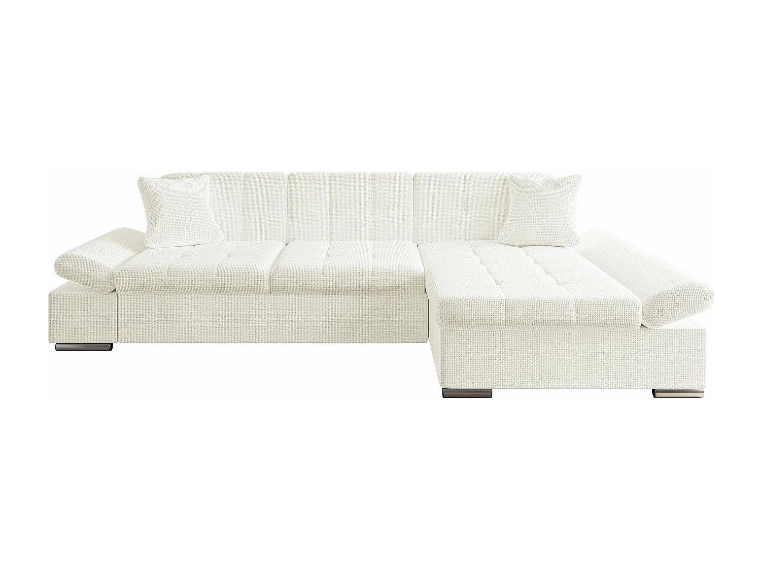 Sofá rinconero Comfivo 152, De color marrón claro, Función de descanso, Almacenaje, 278cm