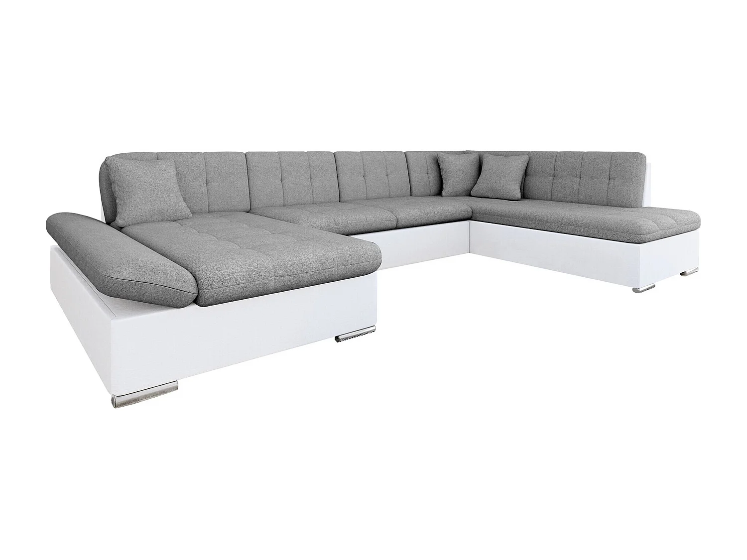 Sofá rinconero Comfivo 150, Gris, Función de descanso, Almacenaje, 345x205x76cm