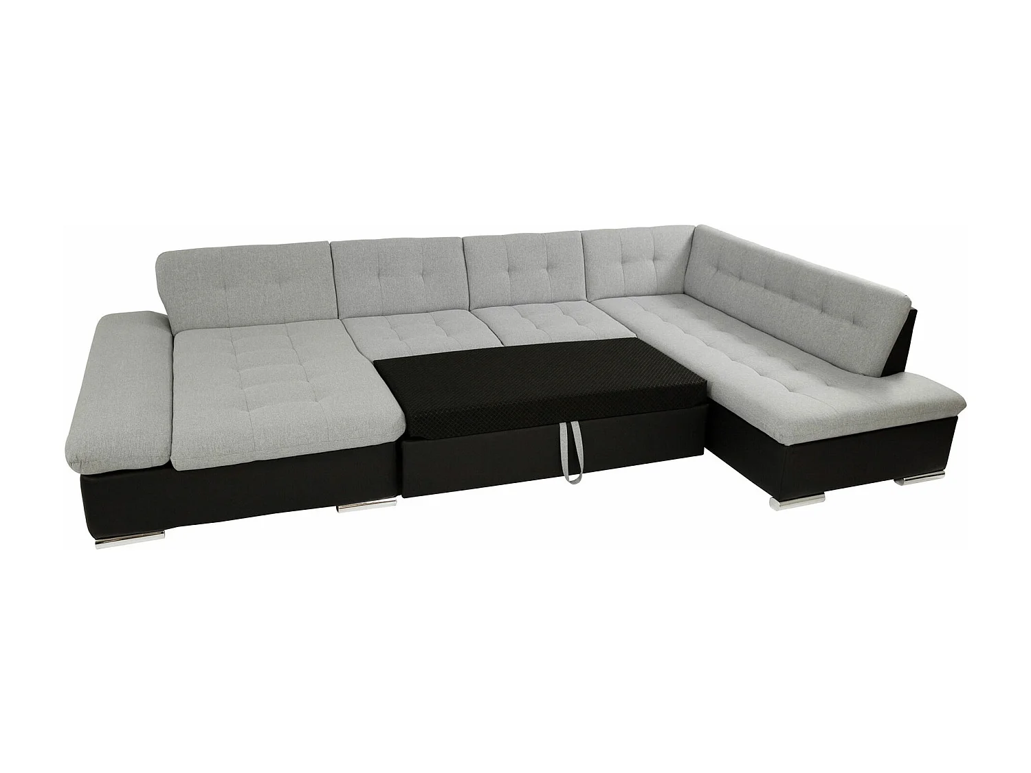 Sofá rinconero Comfivo 150, Gris, Función de descanso, Almacenaje, 345x205x76cm