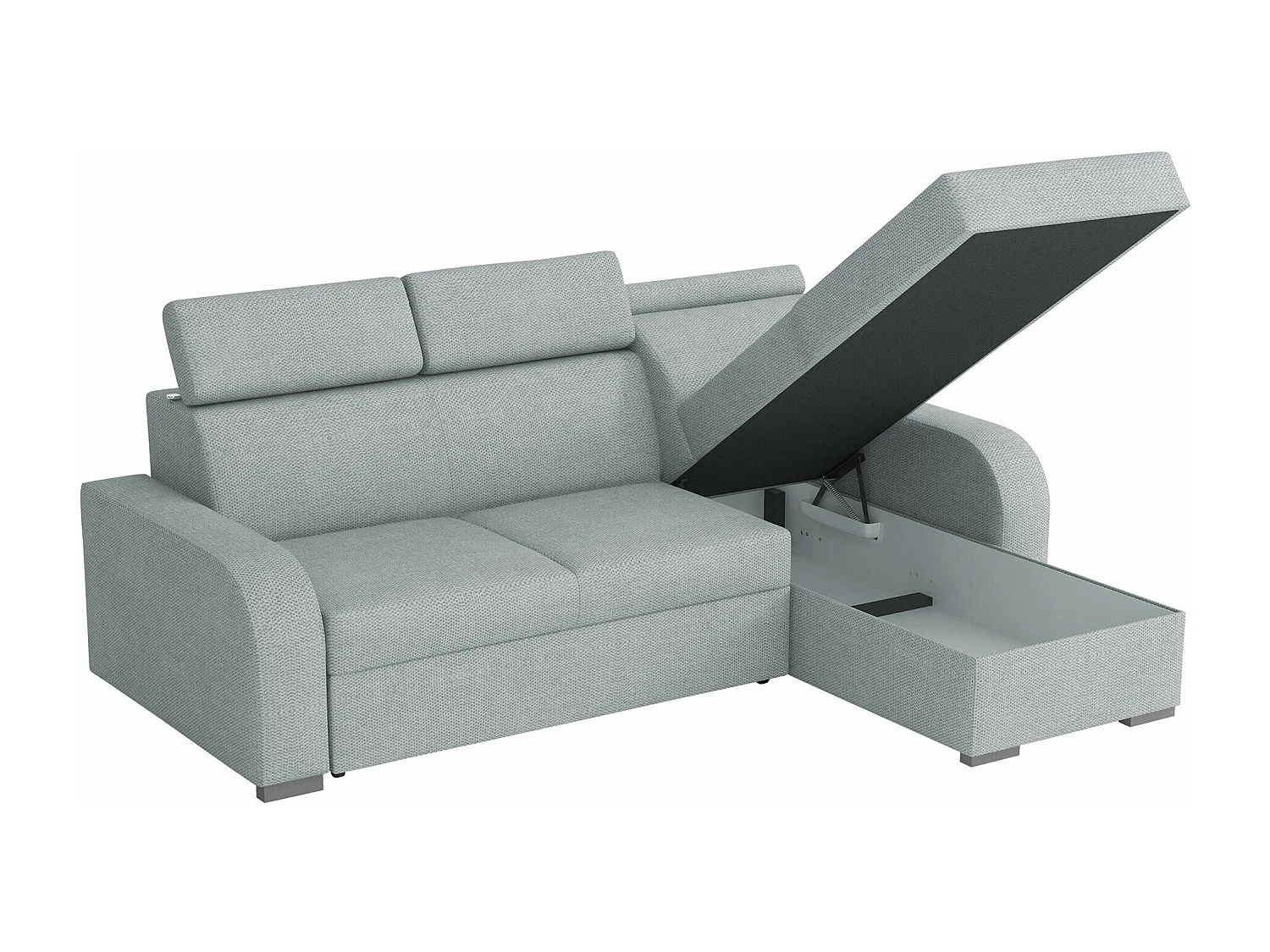 Sofá de canto Etrcala 100, Castanho claro, Funcionalidade de dormir