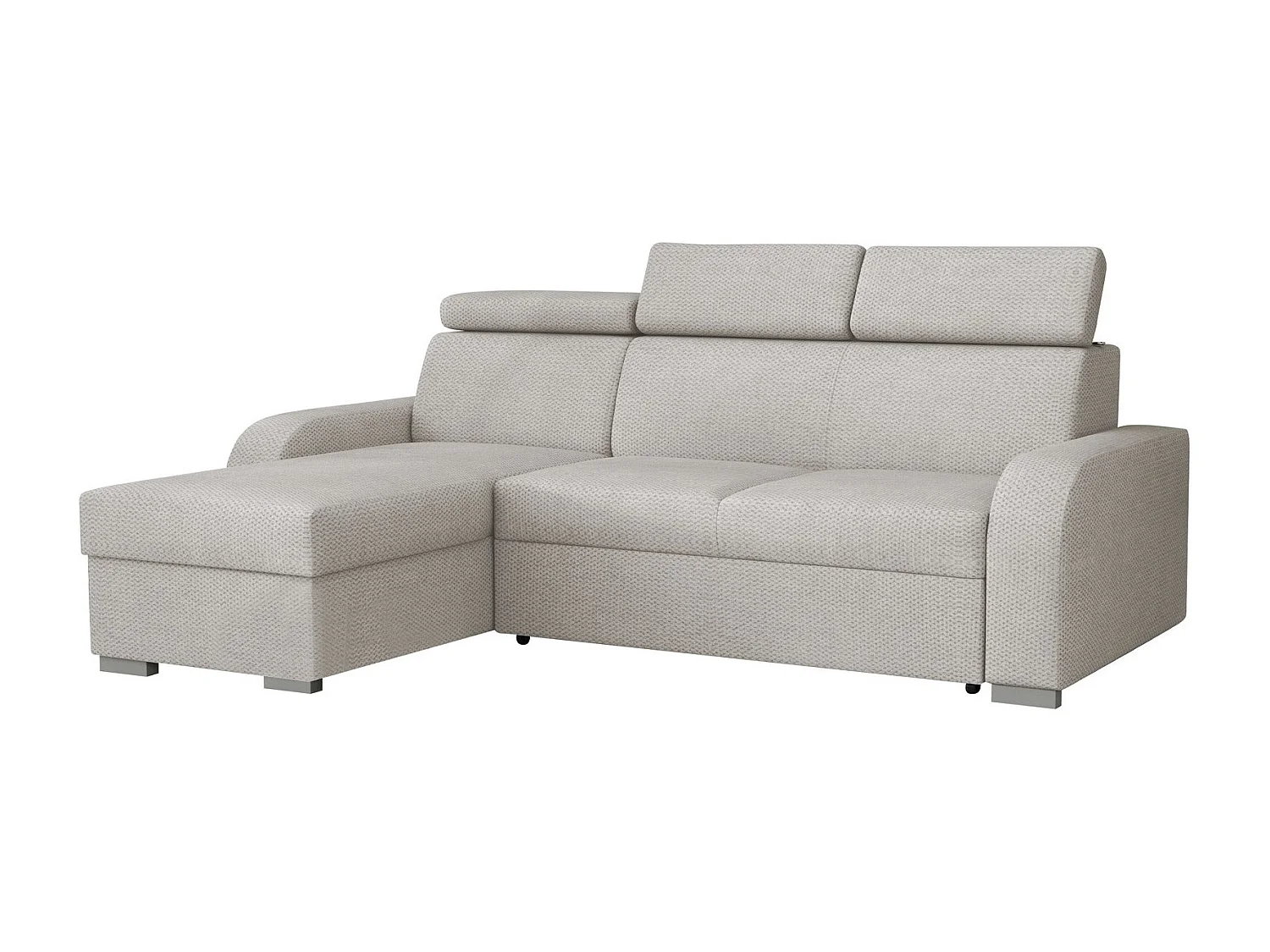 Sofá rinconero Etrcala 100, De color marrón claro, Función de descanso, Almacenaje, 235cm