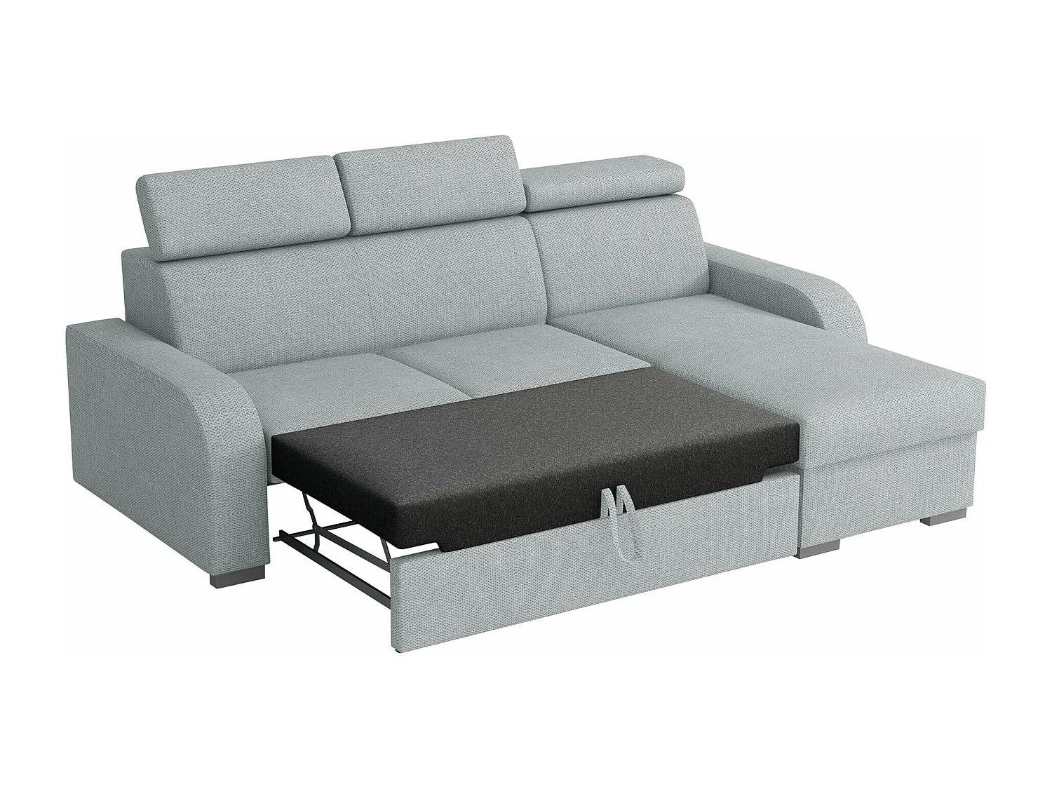 Sofá rinconero Etrcala 100, De color marrón claro, Función de descanso, Almacenaje, 235cm