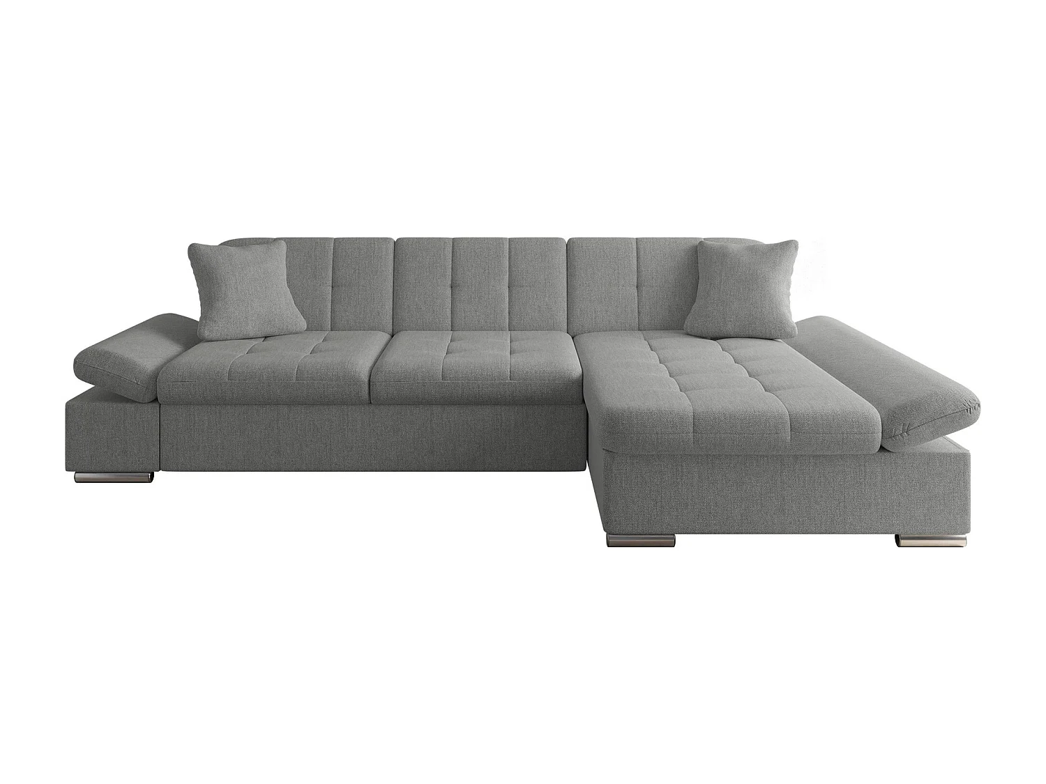 Sofá rinconero Comfivo 152, Gris, Función de descanso, Almacenaje, 278x161x76cm