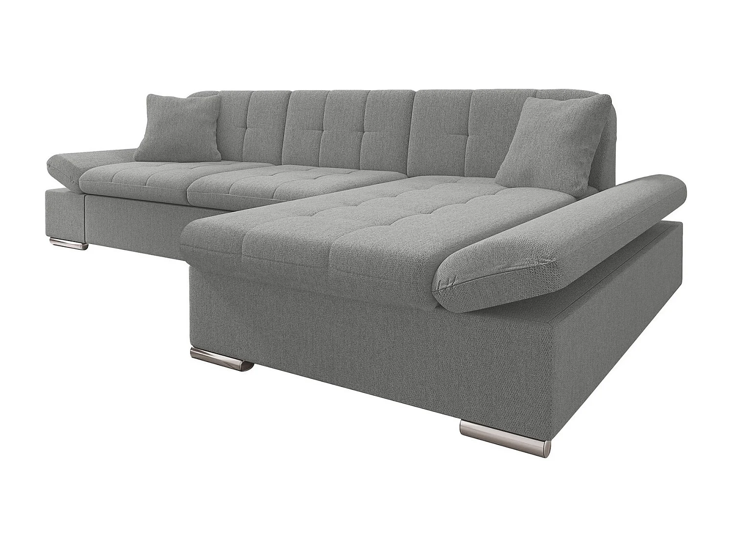 Sofá rinconero Comfivo 152, Gris, Función de descanso, Almacenaje, 278x161x76cm