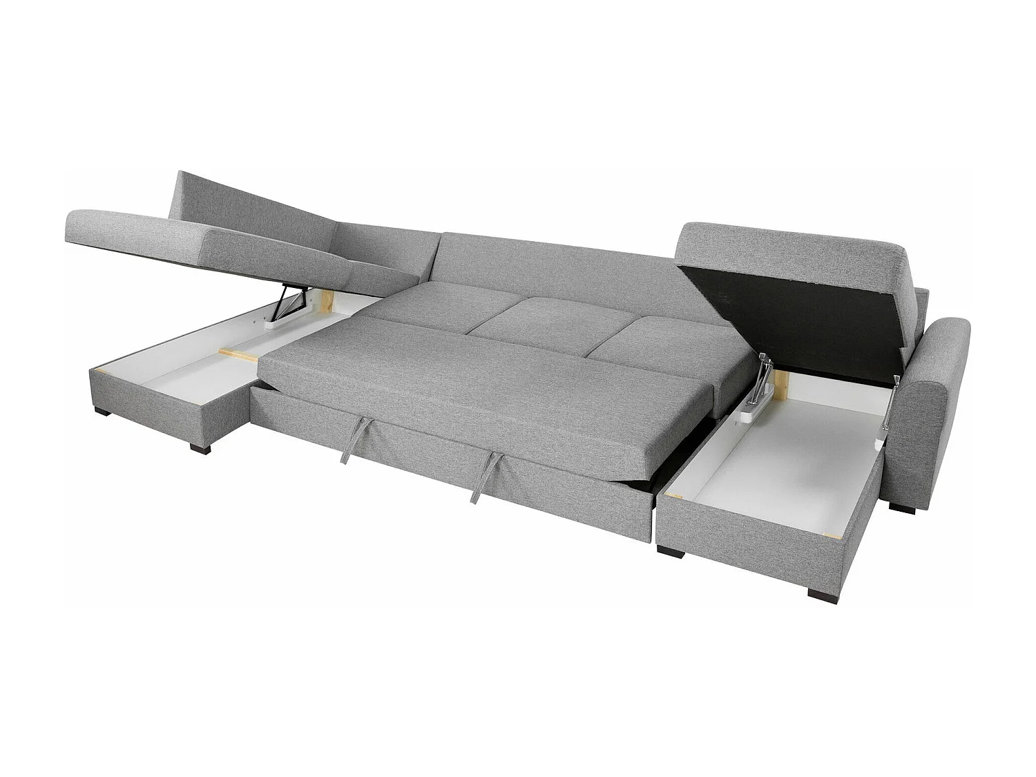 Sofá rinconero Comfivo 191, Amarillo, Función de descanso, Almacenaje, 370x186x85cm