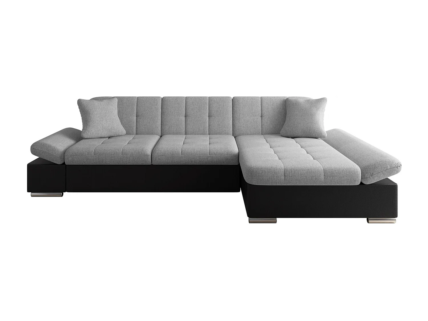 Sofá rinconero Comfivo 152, Gris, Función de descanso, Almacenaje, 278x161x76cm