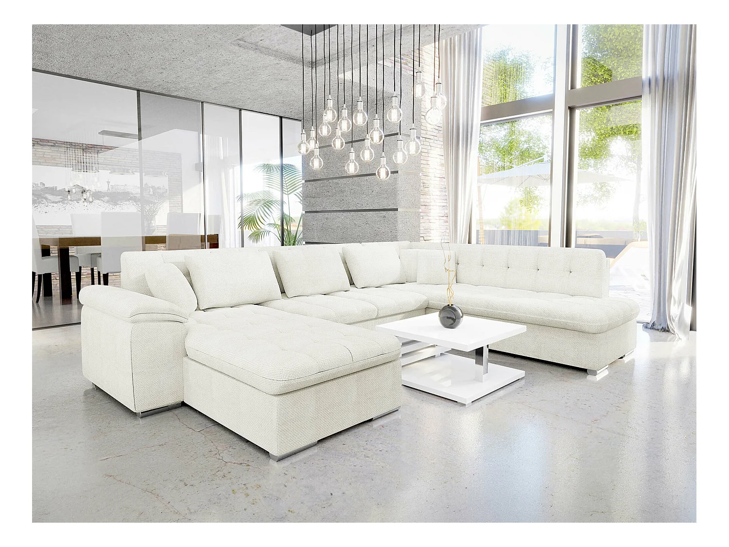 Divano angolare Comfivo 114, Nocciola, Con, 348x205x76cm