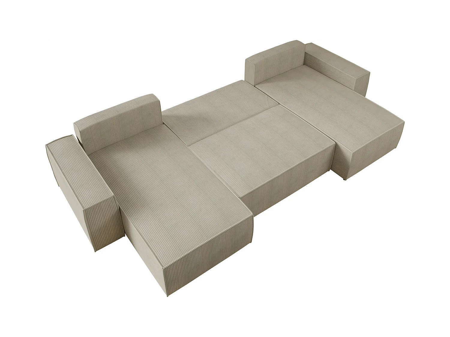 Canapé d'angle Clovis 109, Gris, Fonction de couchage, Boîte de literie, 370x174x94cm