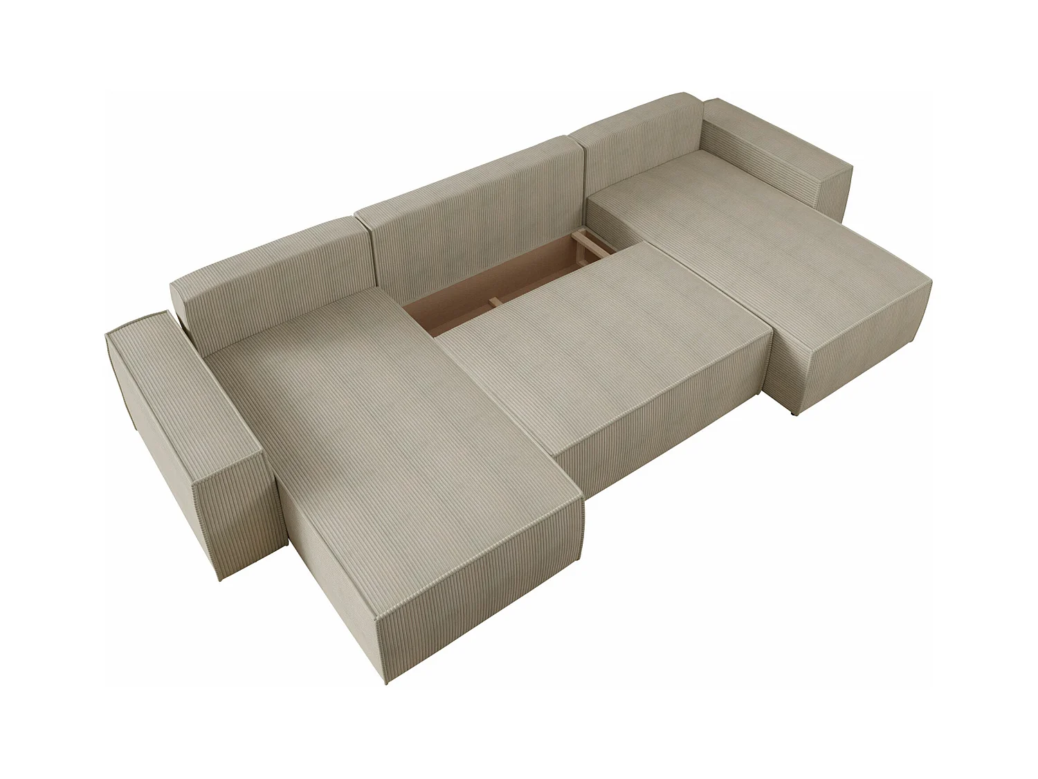 Canapé d'angle Clovis 109, Gris, Fonction de couchage, Boîte de literie, 370x174x94cm