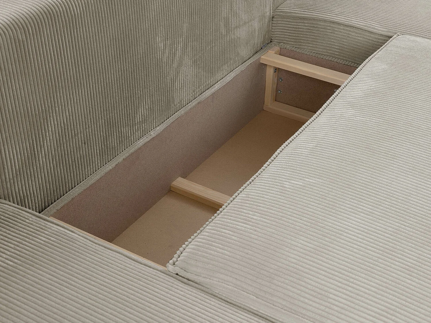 Sofá rinconero Clovis 109, Gris, Función de descanso, Almacenaje, 370x174x94cm