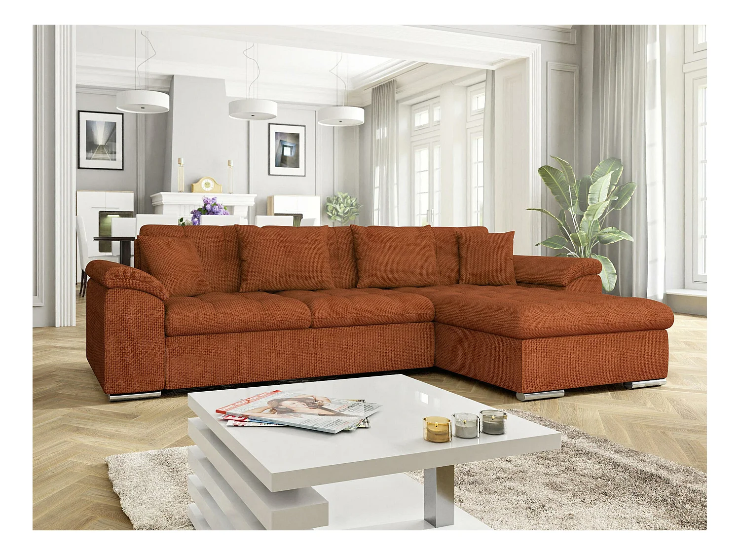Divano angolare Comfivo 107, Marrone, Con, 280x160x76cm