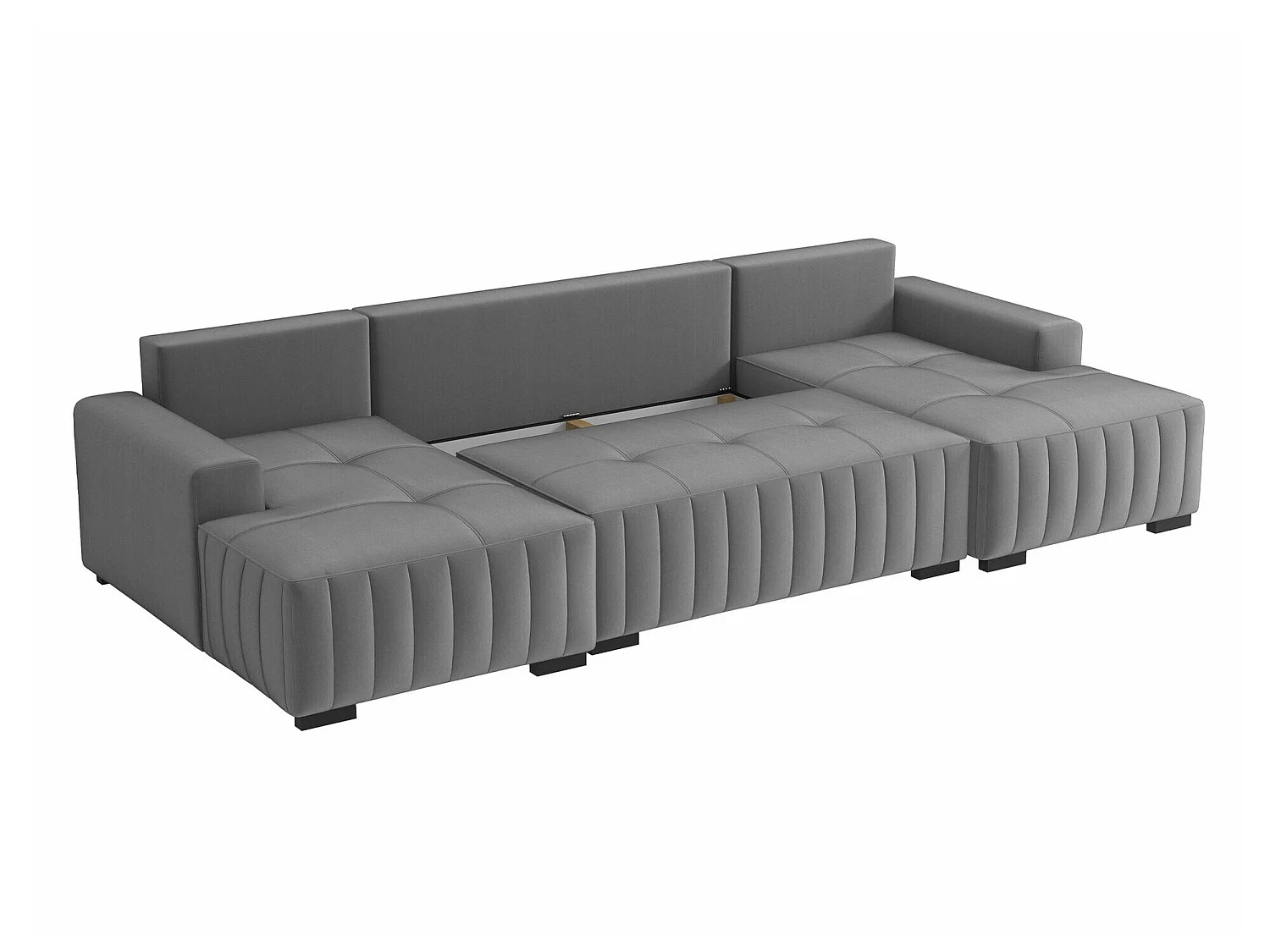 Canapé d'angle convertible 3 places en tissu brun COLUMBUS