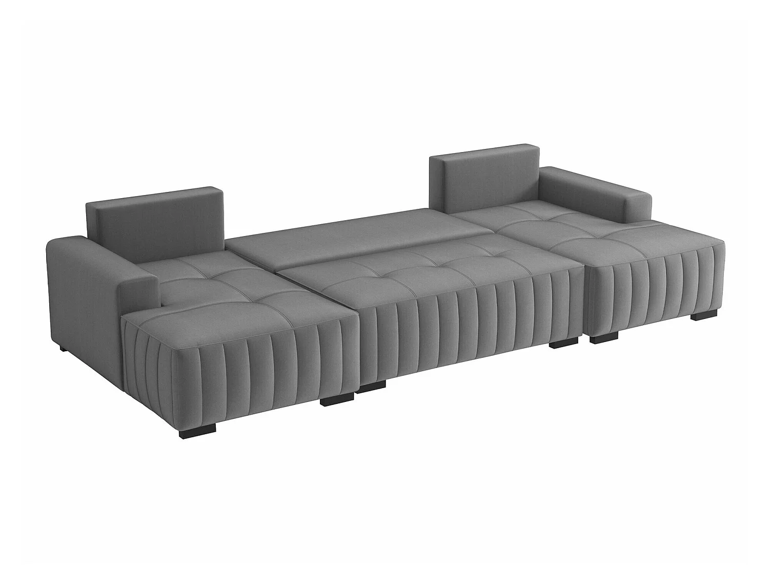 Canapé d'angle convertible 3 places en tissu brun COLUMBUS