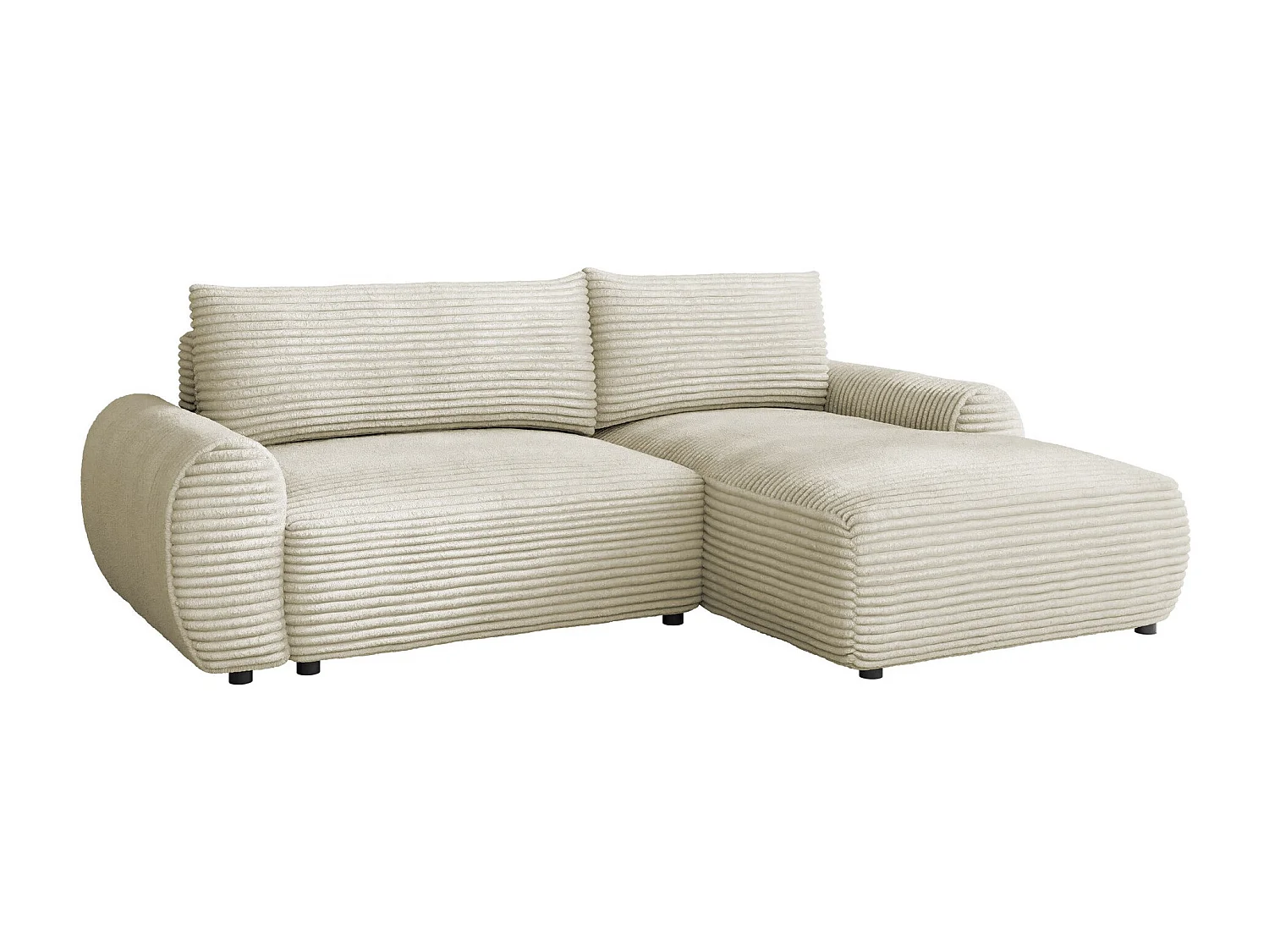 Sofá rinconero TrendyNest 103, De color marrón claro, Función de descanso, Almacenaje,