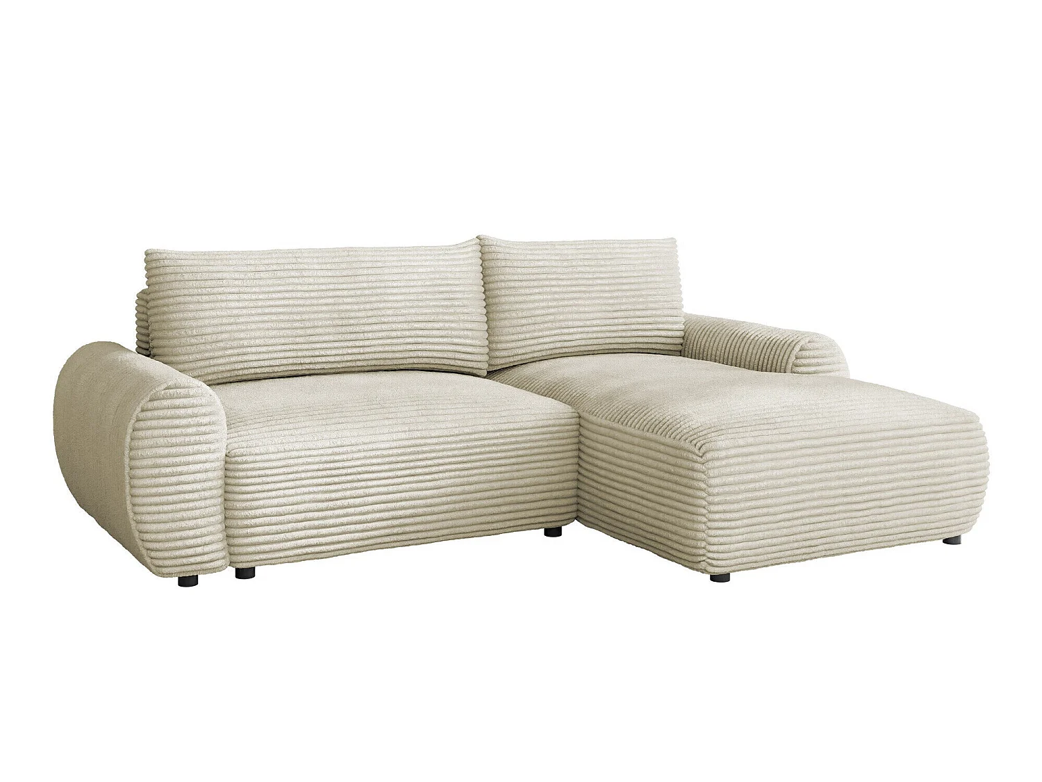 Sofá rinconero TrendyNest Strigina, Crema, Función de descanso