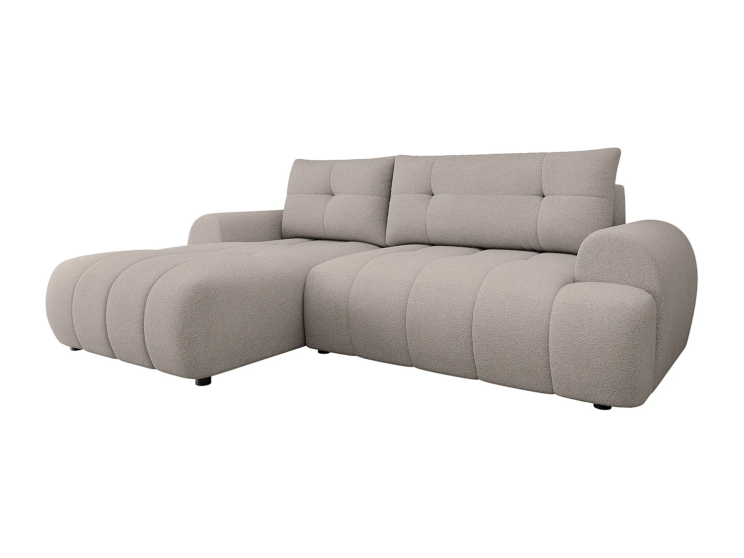 Sofá rinconero TrendyNest 104, De color marrón claro, Función de descanso, Almacenaje,