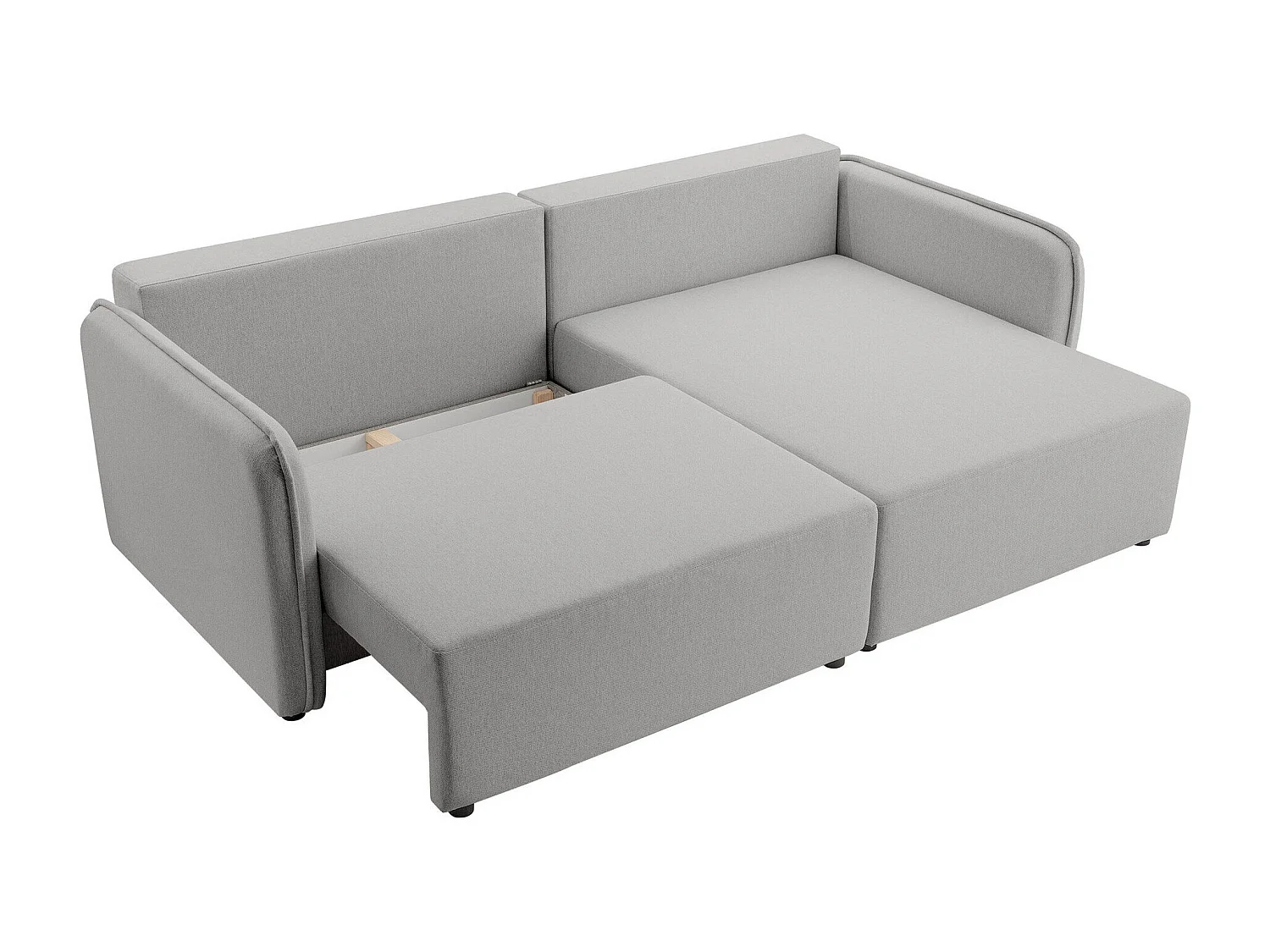 Sofá rinconero TrendyNest 111, Gris, Función de descanso, Almacenaje, 227x147x93cm