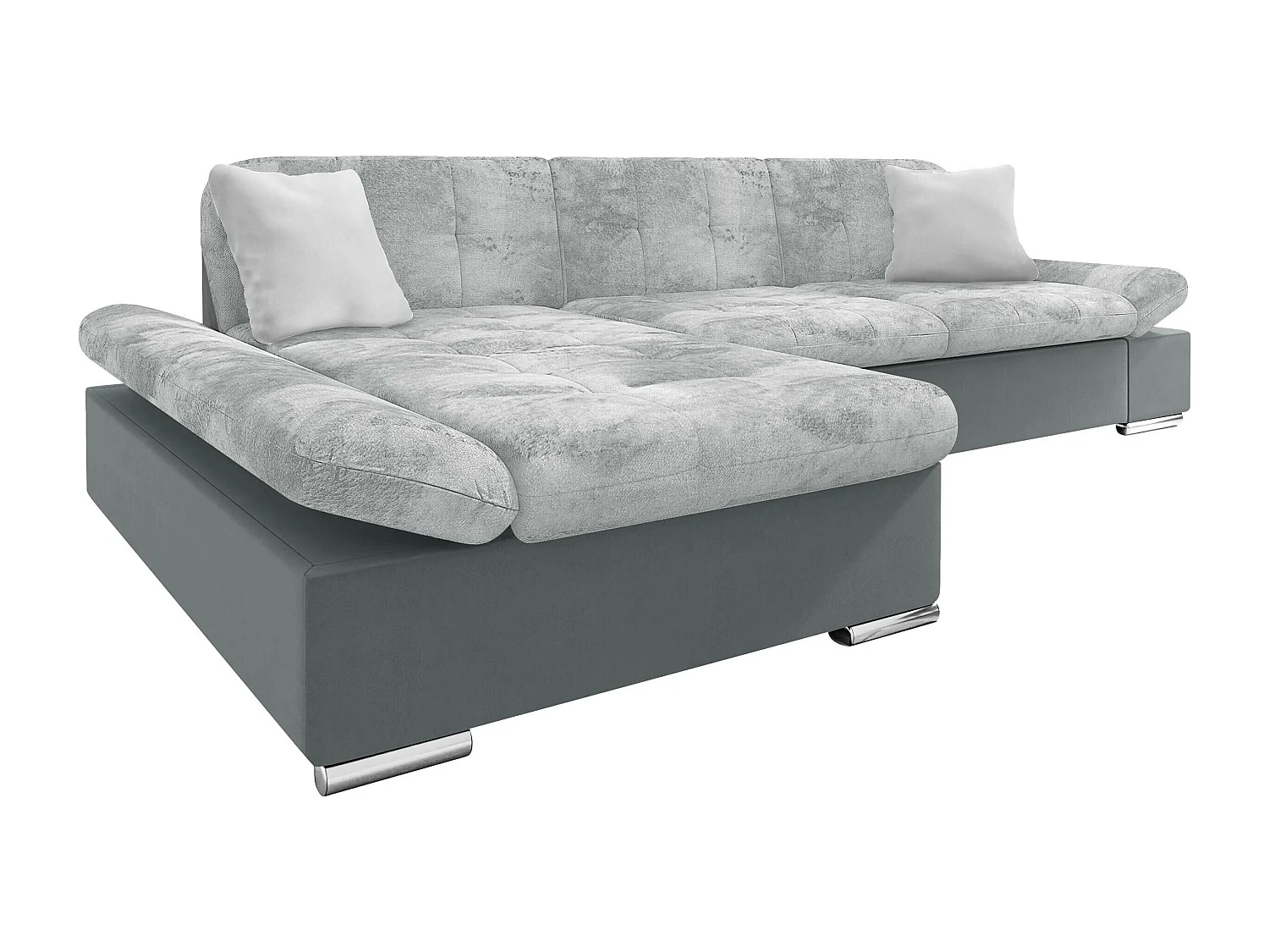 Sofá rinconero Comfivo 250, Gris, Función de descanso, Almacenaje, 278x161x76cm