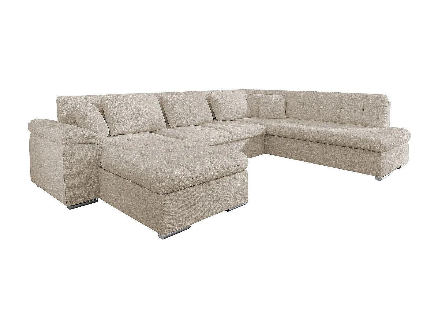 Sofá rinconero Comfivo 180, De color marrón claro, Función de descanso, 348x205x76cm