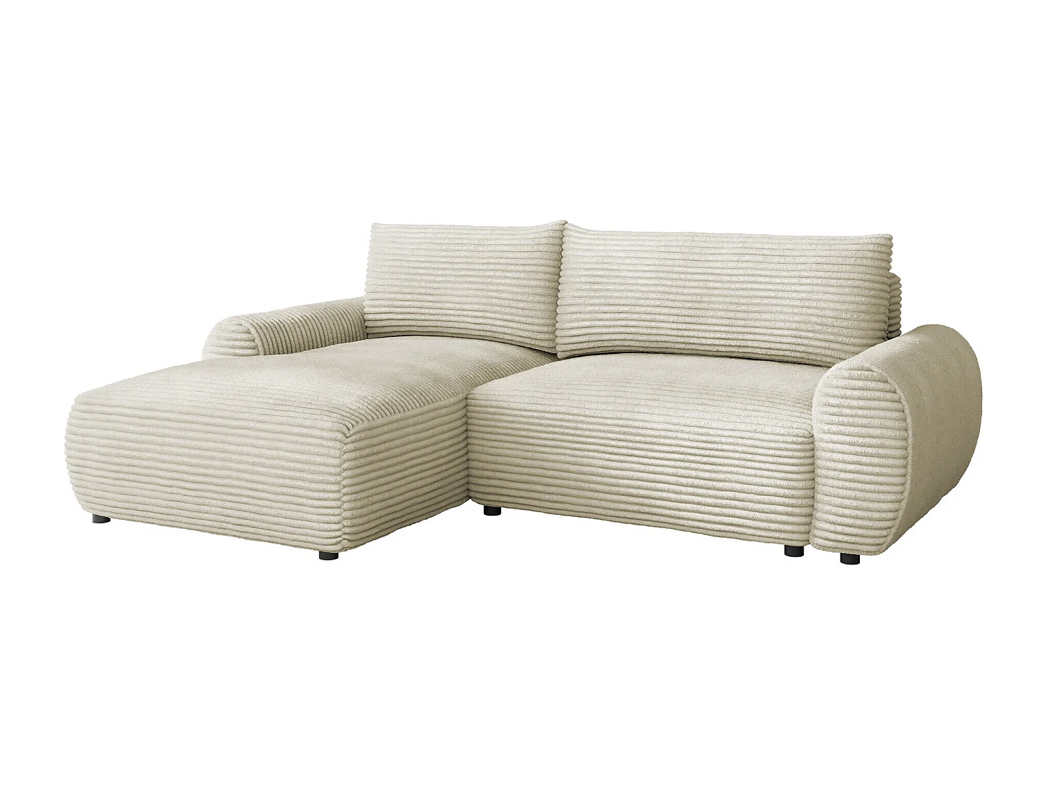 Sofá de canto TrendyNest 103, Castanho claro, Funcionalidade de dormir