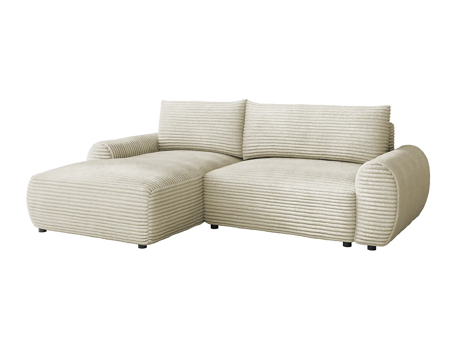 Sofá rinconero TrendyNest Strigina, Crema, Función de descanso