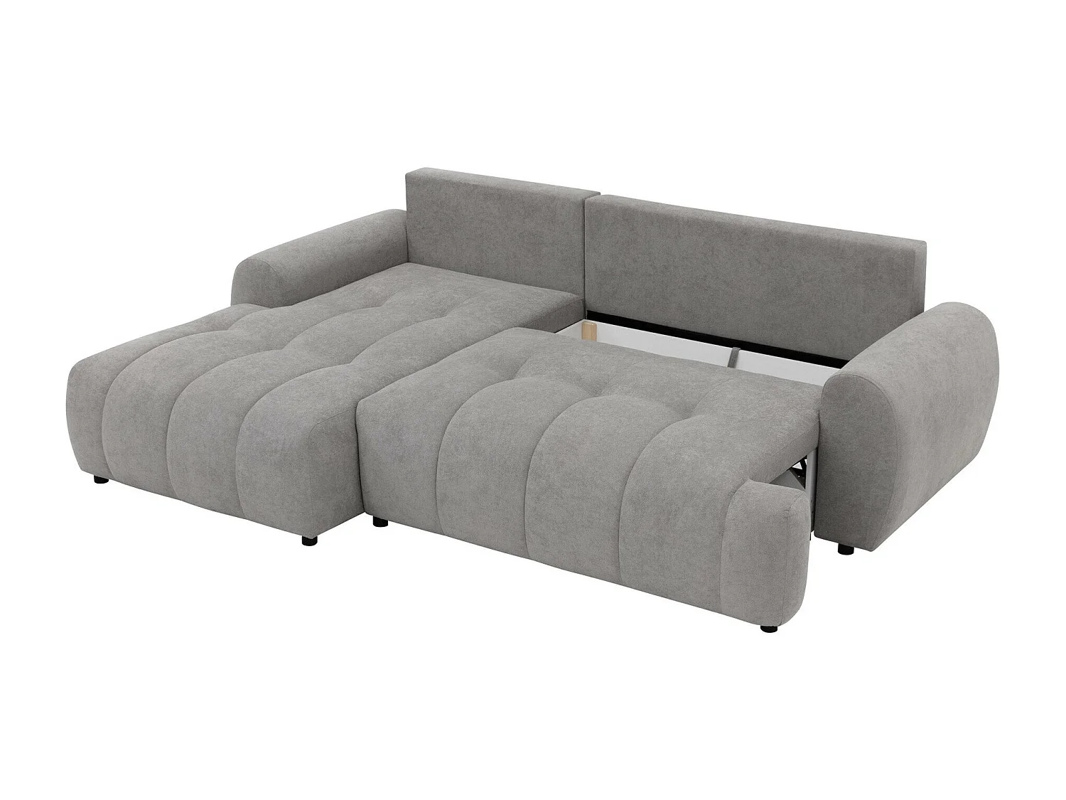 Sofá de canto TrendyNest 104, Cinzento, Funcionalidade de dormir