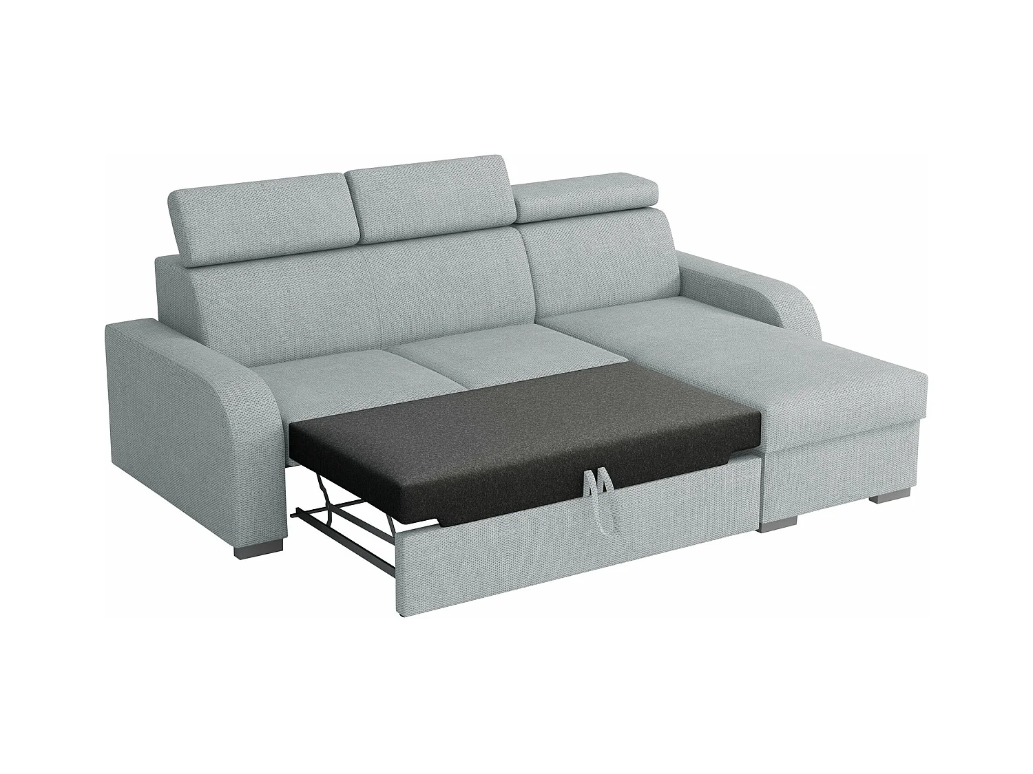Canapé d'angle Etrcala 100, Jaune, Fonction de couchage, Boîte de literie, 235x170x85cm