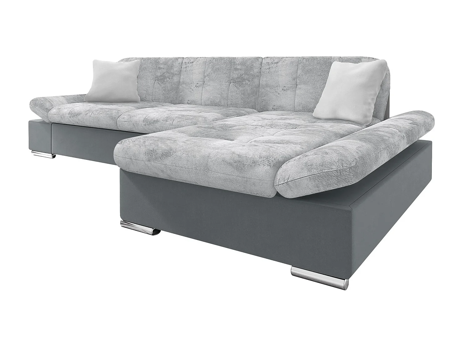 Sofá rinconero Comfivo 250, Gris, Función de descanso, Almacenaje, 278x161x76cm