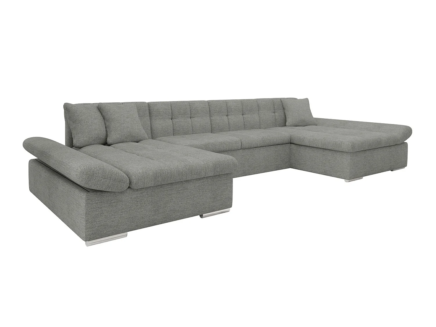 Sofá rinconero Comfivo Ficus, Gris claro, Función de descanso