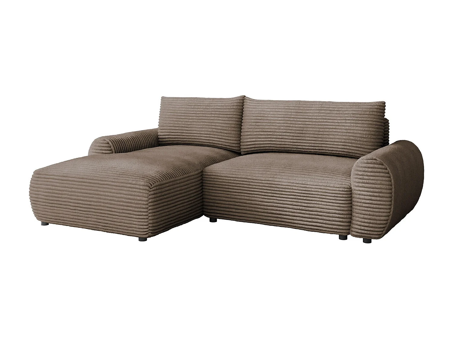 Canapé d'angle TrendyNest Strigina, Brun clair, Disponible, 267x177x93cm
