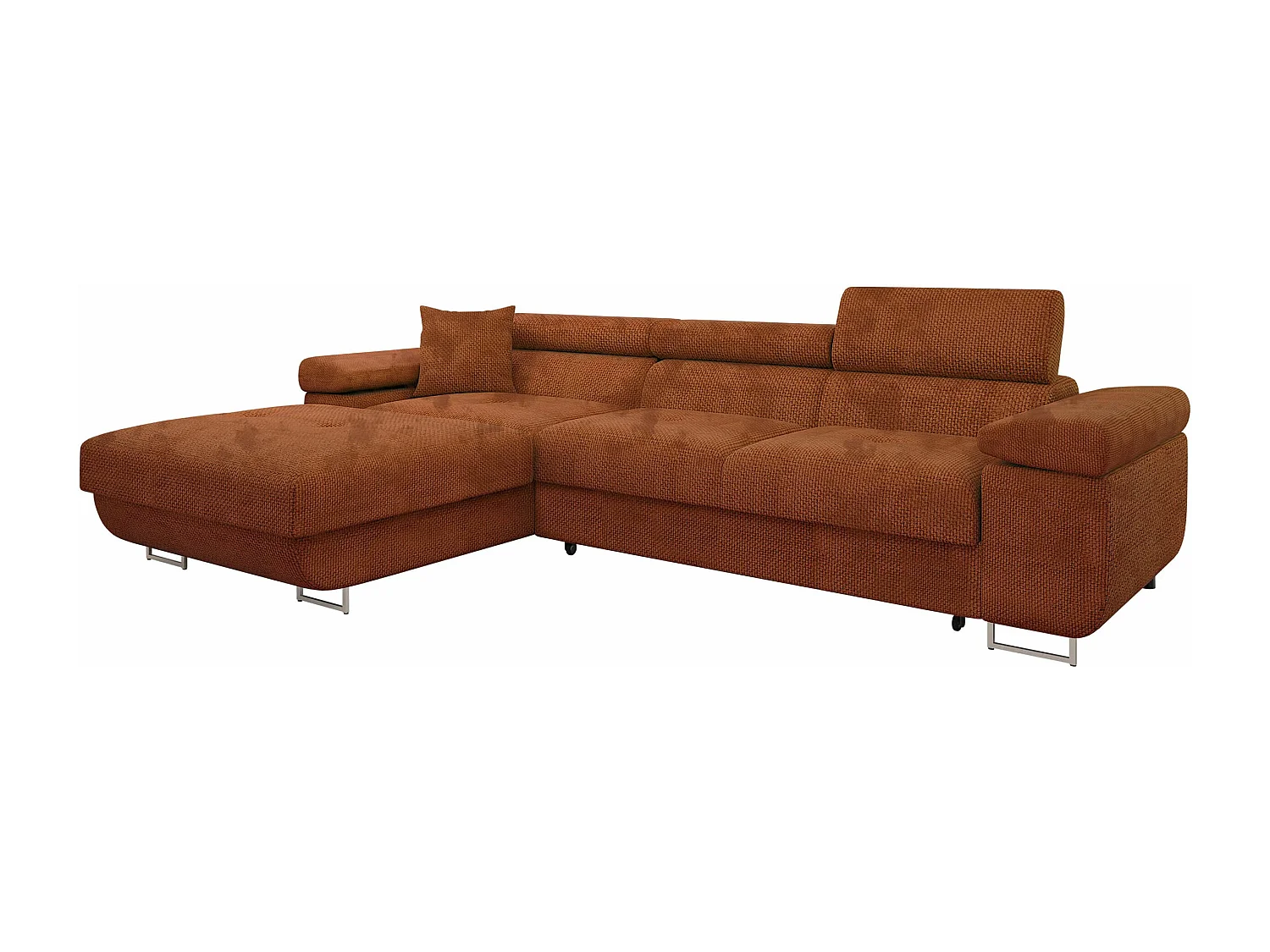 Sofá rinconero Comfivo Vinetum II, Naranja, Función de descanso, Almacenaje, 280x170x70cm
