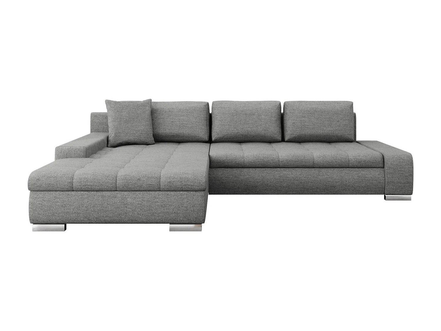 Sofá rinconero Comfivo 147, Gris, Función de descanso, Almacenaje, 302x213x80cm