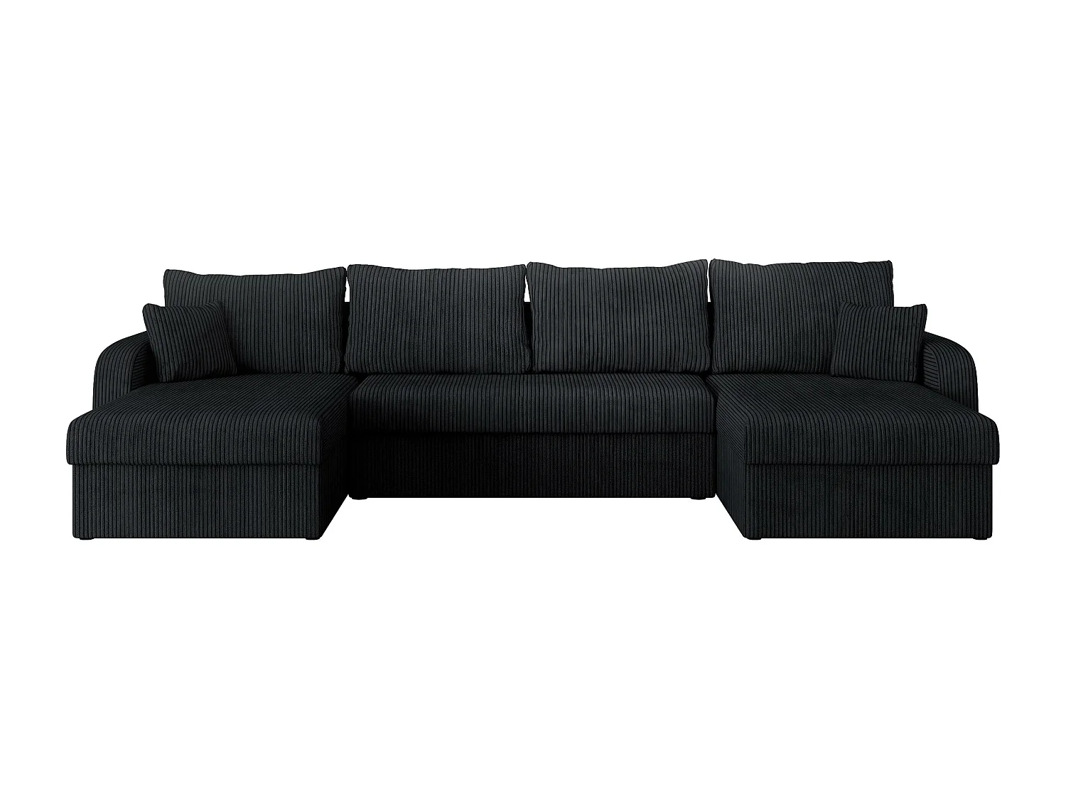 Canapé d'angle Comfivo Melissa II, Noir, Disponible, 304x140x80cm
