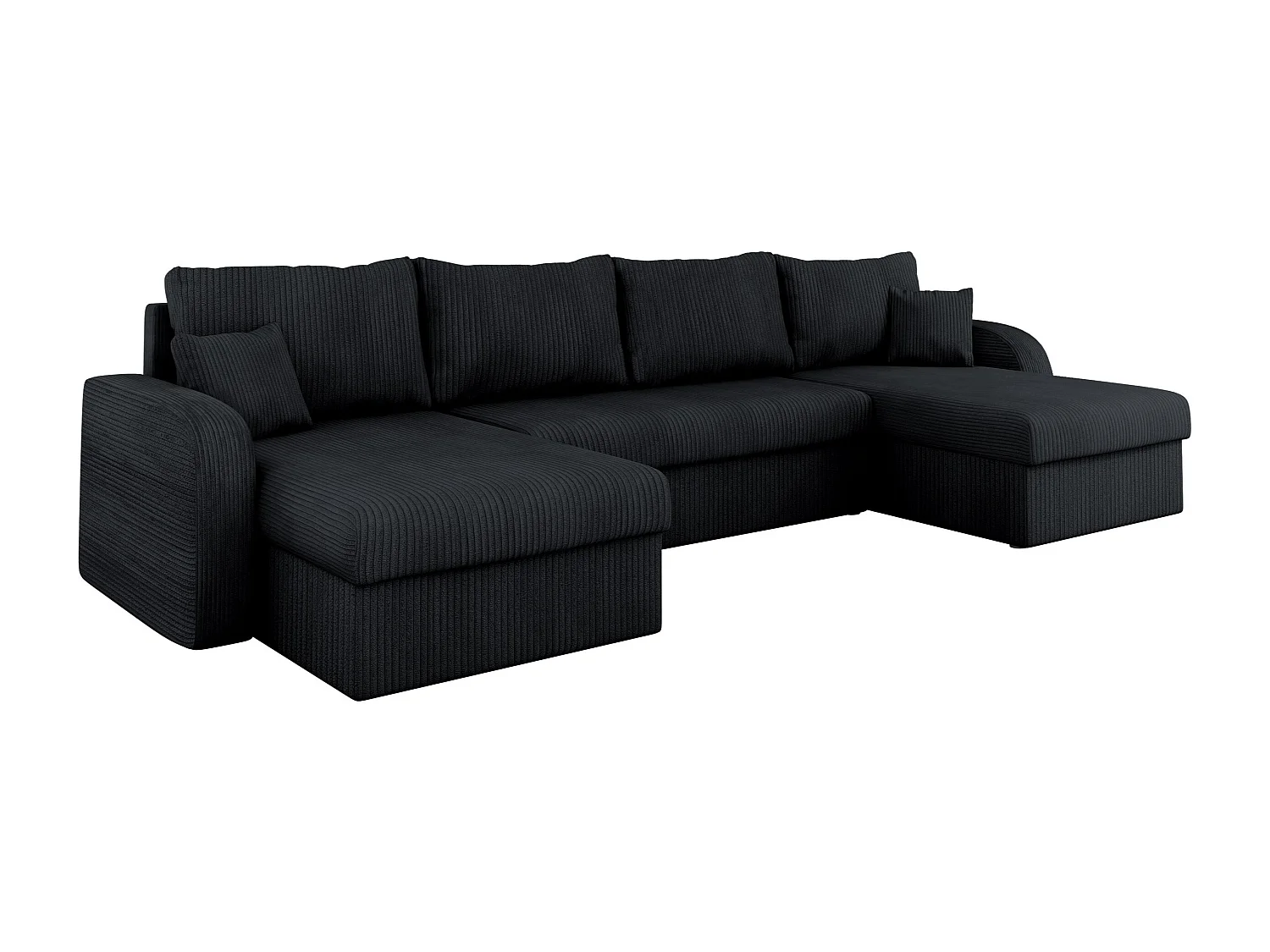 Canapé d'angle Comfivo Melissa II, Noir, Disponible, 304x140x80cm