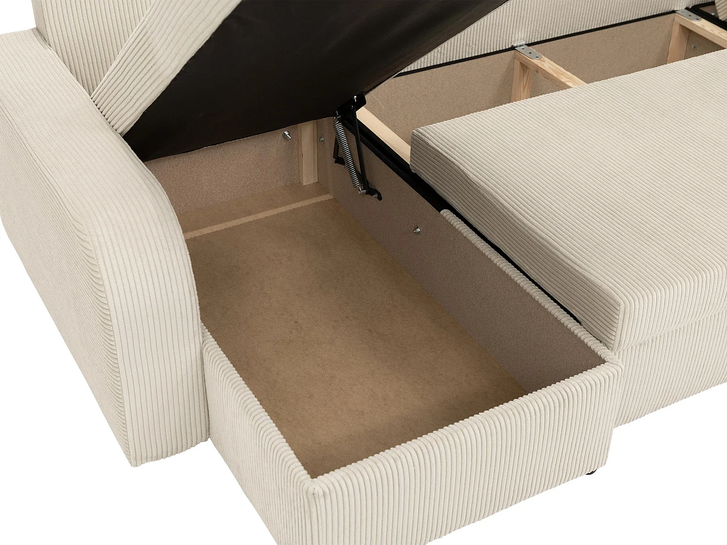 Canapé d'angle Comfivo Melissa II, Noir, Disponible, 304x140x80cm