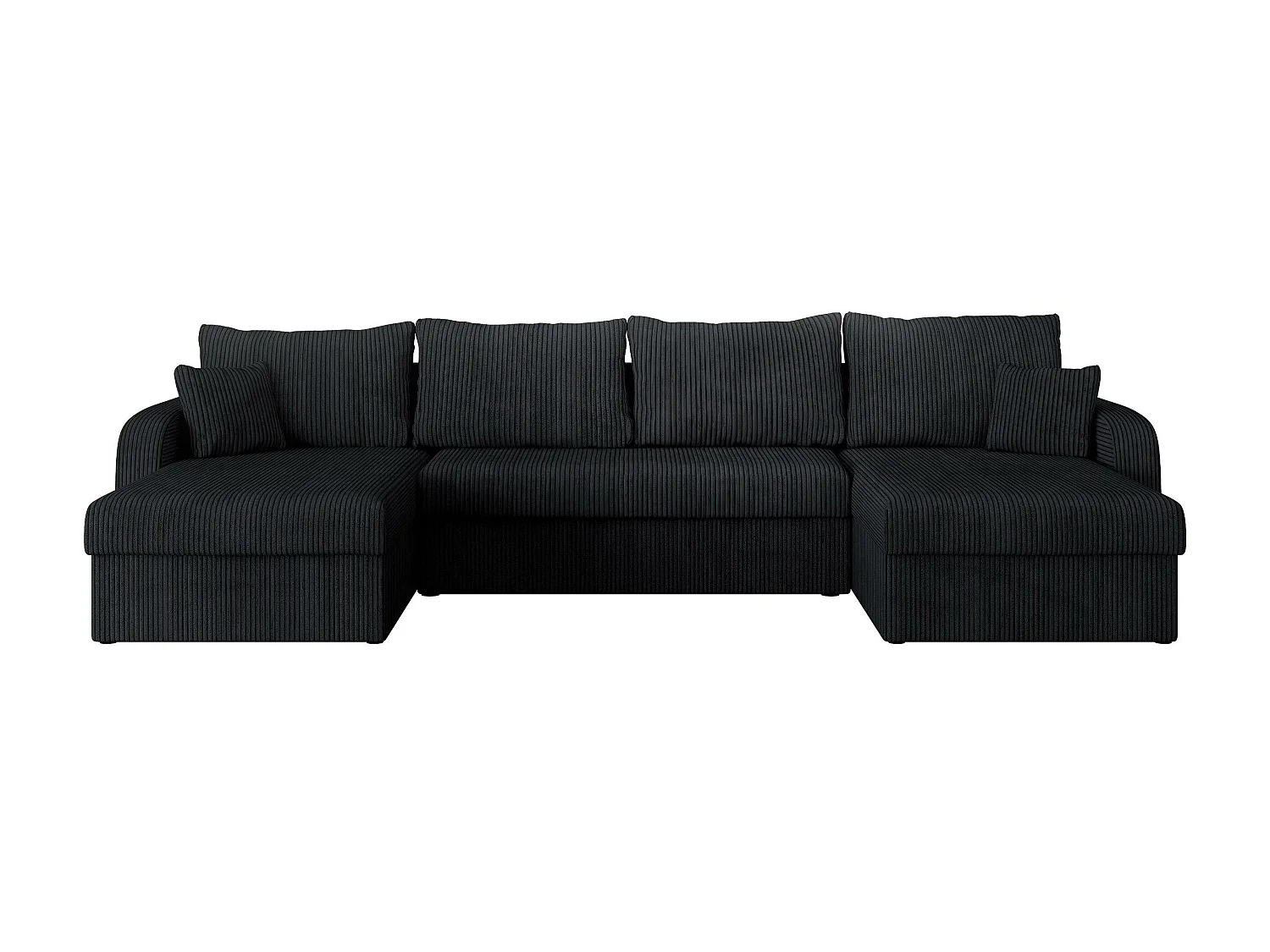 Sofá rinconero Comfivo Melissa II, Negro, Función de descanso