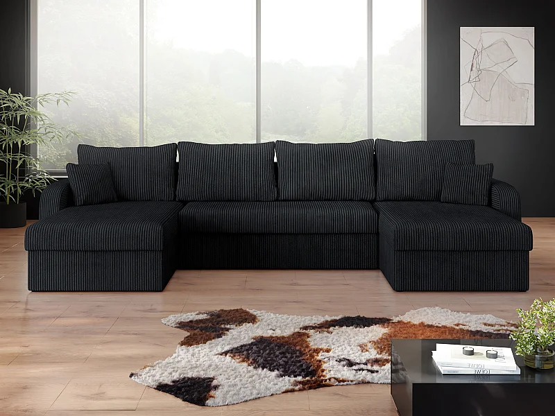 Canapé d'angle Comfivo 233, Gris, Disponible, 304x140x80cm