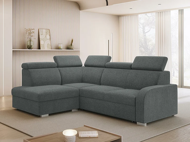 Canapé d'angle Ovos II, Gris, Disponible, 250x200x85cm