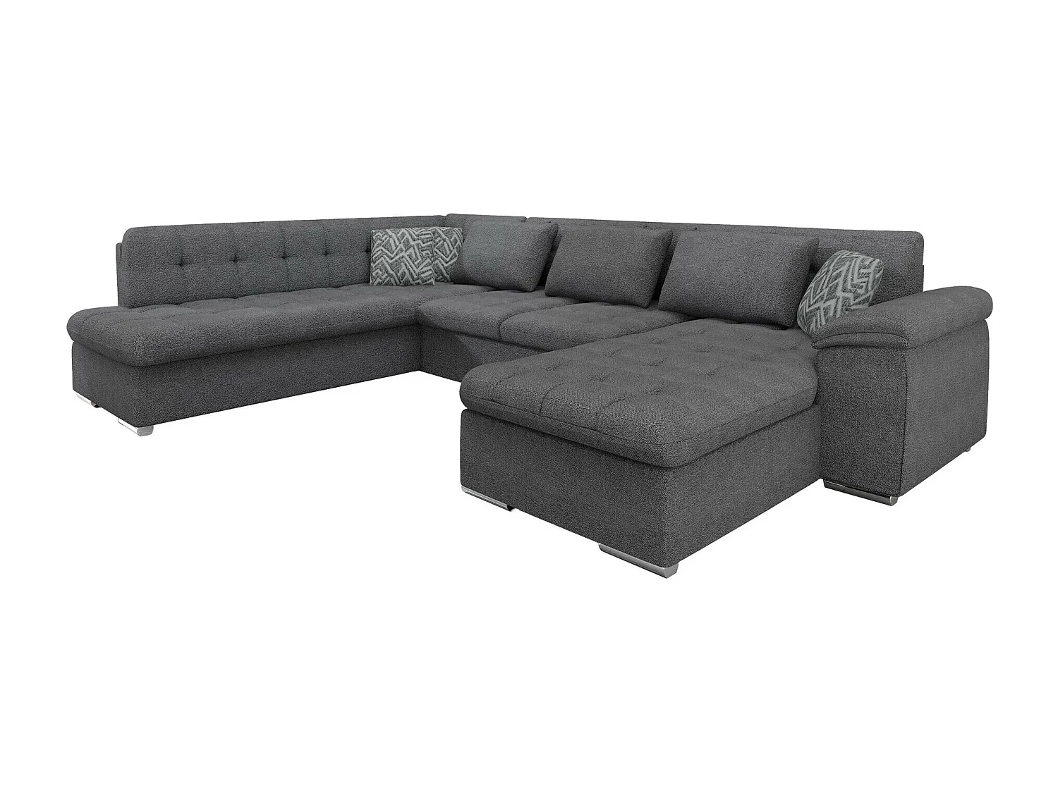 Sofá rinconero Comfivo 180, Gris, Función de descanso, 348x205x76cm